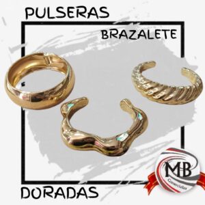 PULSERAS BRAZALETE DORADAS