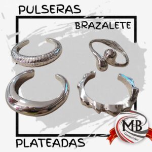 PULSERAS BRAZALETE PLATEADAS
