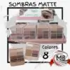 Paleta de sombras para ojos con 8 tonos variados en acabados mate y brillante para uso diario. Venta por mayor en Argentina a través de MB Comercializa.