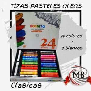 TIZAS PASTELES OLEOS 24 COLORES CLASICOS HY8002-24