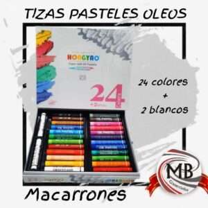 TIZAS PASTELES OLEOS 24 COLORES MACARRON HY8001-24