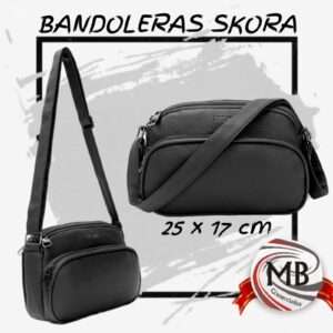 BANDOLERAS SKORA NEGRA 3 COMPARTIMIENTOS 25X17 CM 39867