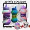 Botella plegable de silicona para niños 500ml con mosquetón. Botellas deportivas infantiles por mayor en Argentina por MB comercializa.