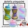 Botella plegable de silicona 550ml diseño deco donuts con mosquetón. Distribución de botellas infantiles por mayor en Argentina por MB comercializa.