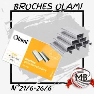 Caja de broches para abrochadora en medidas n° 24/6 y 26/6 con 1000 unidades. Venta por mayor de insumos de librería y oficina en toda Argentina a través de MB Comercializa.