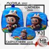 MOCHILA COMBO LABUBU AZUL X 3 VENTA POR MAYOR EN ARGENTINA