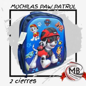 MOCHILAS PAW PATROL 2 CIERRES 35CM