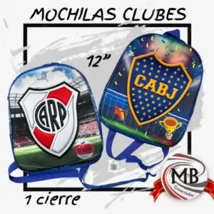Mochila infantil de clubes de fútbol 12 pulgadas 1 cierre venta por mayor