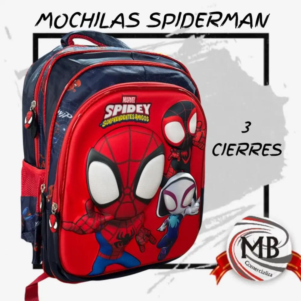 Mochila escolar de personajes con relieve 3 compartimentos para primaria venta mayorista