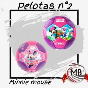 Pelotas infantiles tamaño n°2 con diseños de personajes animados en colores rosa y violeta. Venta por mayor de juguetes y artículos de bazar en Argentina a través de MB Comercializa.