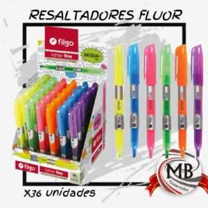RESALTADORES FINOS FLUOR-NEON X36 COLORES