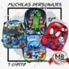 Mochilas infantiles de personajes jardín y primaria 12 pulgadas por mayor reforzadas