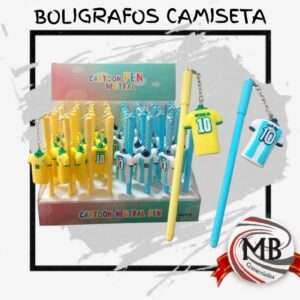 Bolígrafos diseño camiseta pack por 10 unidades venta por mayor en Argentina con despacho rápido 48 horas. MB Comercializa artículos de librería mayorista con envíos a todo el país para comercios y revendedores.