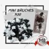 Pack de 50 mini broches para el cabello en colores blanco y negro. Venta por mayor de accesorios de peluquería y regalería en toda Argentina a través de MB Comercializa.