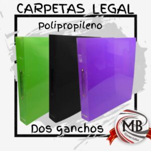 Carpetas legales oficio polipropileno dos ganchos venta por mayor librerías Argentina.