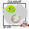 Colador de malla fina en acero inoxidable de 10 cm con doble asa de sujeción. Utensilio de cocina esencial para repostería y coctelería por mayor. Distribuidor nacional: MB Comercializa.