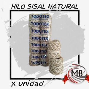 ​Hilo de sisal natural biodegradable para artesanías, decoración y embalaje. Bobinas de fibra natural por unidad para emprendedores. Venta por mayor en Argentina a través de MB Comercializa.