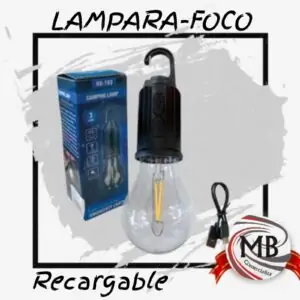 ​"Foco LED de emergencia recargable por USB con gancho de suspensión integrado y diseño compacto de alta luminosidad. Herramienta de iluminación portátil ideal para camping, mantenimiento técnico y cortes de energía. Venta mayorista con envíos a toda Argentina a través de MB Comercializa."