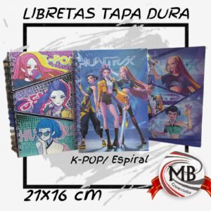 LIBRETAS ESPIRAL TAPA DURA K-POP 21X16 CM