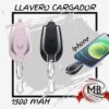 Llavero cargador portátil de 1500 mAh compatible con dispositivos móviles iOS de última generación. Distribución mayorista en toda Argentina con precios directos y despacho en 48 horas mediante MB Comercializa.