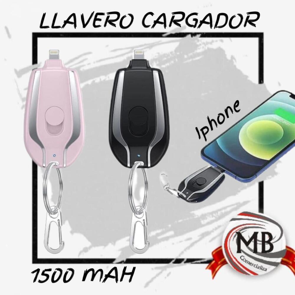 Llavero cargador portátil de 1500 mAh compatible con dispositivos móviles iOS de última generación. Distribución mayorista en toda Argentina con precios directos y despacho en 48 horas mediante MB Comercializa.