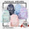 MOCHILAS CON MONEDERO ARCO IRIS 47X30CM VENTA POR MAYOR