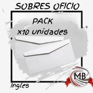 PACK X 10 SOBRES OFICIO INGLES