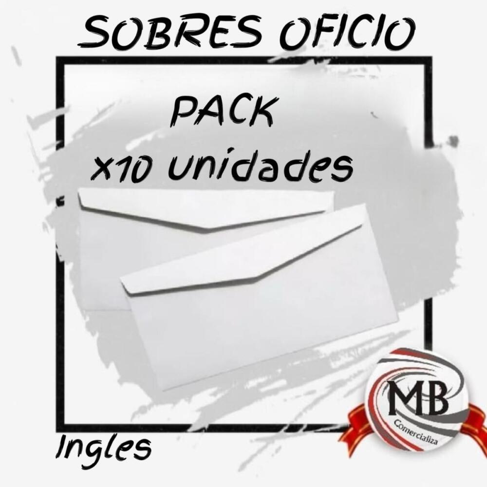 PACK X 10 SOBRES OFICIO INGLES