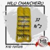 Pack x10 rollos de hilo chanchero 32 N°2 color amarillo de alta resistencia. Bobinas de hilo de algodón para gastronomía, embutidos y embalaje. Venta mayorista en Argentina por MB Comercializa.