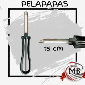 ​Pelapapas de acero inoxidable de 15 cm con mango reforzado, disponible para venta por mayor en toda Argentina a través de MB Comercializa.