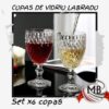 Copas de vidrio labrado transparente set por 6 unidades venta mayorista Argentina MB Comercializa