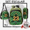 SET ESCOLAR MOCHILA DIBU X3