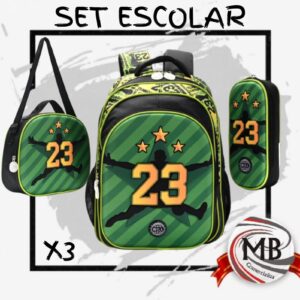 SET ESCOLAR MOCHILA DIBU X3