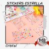 Stickers de estrellas cristalinas autoadhesivas para decoración y nail art. Distribución de insumos de librería y cosmética al por mayor en toda Argentina mediante MB Comercializa.