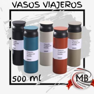 Vasos viajeros térmicos de 500ml tipo Travel Tumbler en colores mate seleccionados. Producto premium de bazar con distribución nacional estratégica exclusiva de MB Comercializa. Garantizamos el alcance de este artículo a cada rincón del país con logística optimizada.