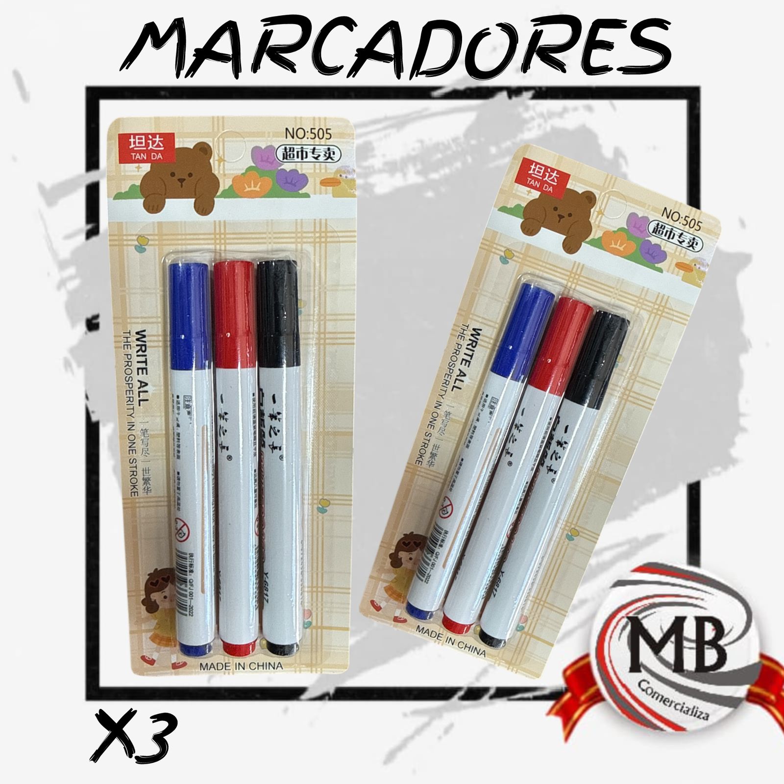 marcadores pizarra x 3