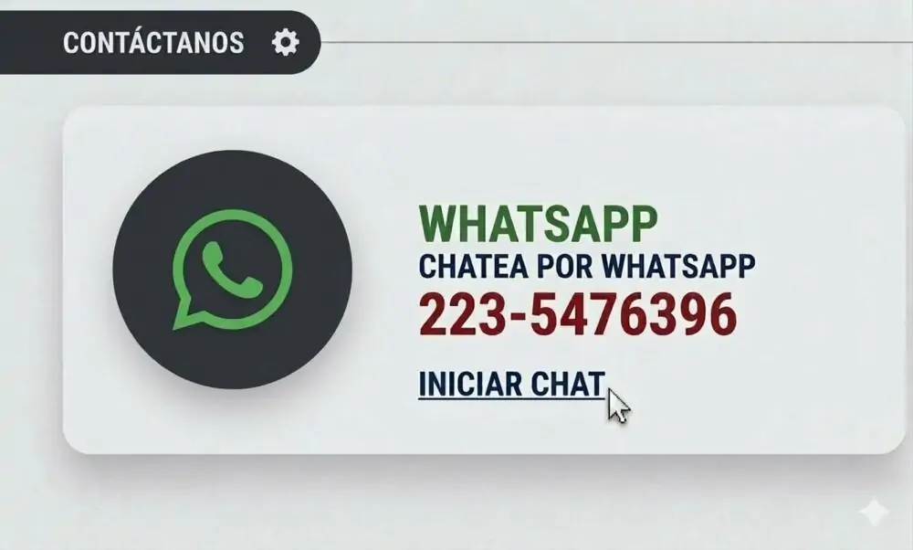 Botón de contacto por WhatsApp para atención al cliente y ventas mayoristas en MB Comercializa Argentina.
