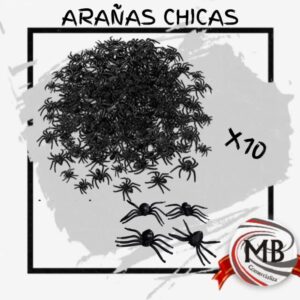 ​Pack de 10 arañas plásticas decorativas para bromas y ambientación de eventos temáticos. Suministro mayorista en Argentina por MB Comercializa con stock permanente, precios directos y envíos rápidos en 48 horas.