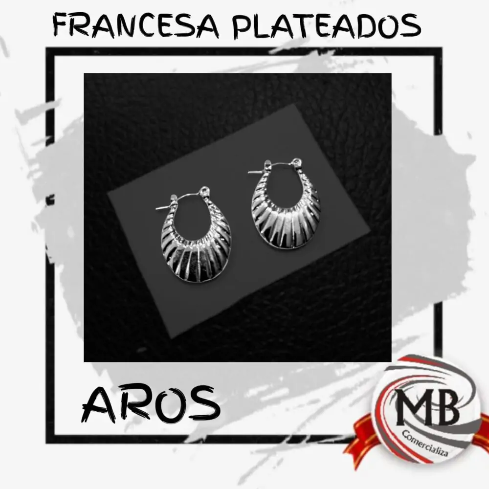 Aros de estilo francesa plateados para venta por mayor en Argentina, catálogo mayorista MB Comercializa de joyería y accesorios con envío nacional.