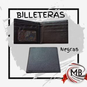 Billeteras negras de hombre por mayor en Argentina, billeteras simil cuero clásicas con tarjetero y porta carnet - MB Comercializadora.