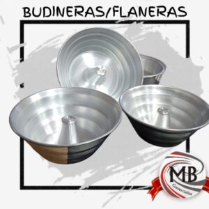 Budineras y flaneras de aluminio por mayor en Argentina. MB Comercializa: Calidad mayorista directa.