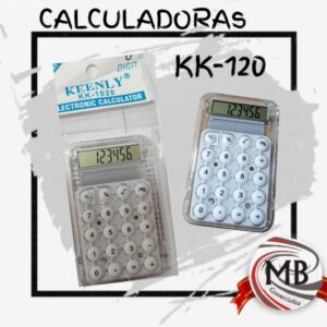 Calculadora electrónica de bolsillo con pantalla LCD de 8 dígitos y teclas de silicona. Distribución mayorista de artículos de oficina y tecnología en toda Argentina por MB Comercializa.