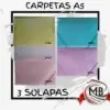 Carpetas A5 3 solapas polipropileno colores pastel por mayor Argentina MB Comercializa.
