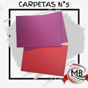 Carpetas número 5 de dos tapas en colores fucsia y rojo. Venta mayorista en toda Argentina a través de MB Comercializa.