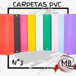 Carpeta escolar N°3 de PVC en colores lisos marca MB Comercializadora