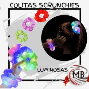 Colitas Scrunchies Luminosas LED por mayor. MB Comercializa: proveedores directos con envíos a nivel nacional y despacho en 48hs. La mejor opción mayorista en Argentina para accesorios de tendencia y reventa.