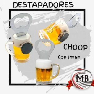 Destapador de botellas con forma de jarra de cerveza Choop con imán para heladera. Venta mayorista de artículos de regalería y bazar en toda Argentina por MB Comercializa.