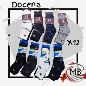 Pack mayorista de 12 pares de medias de tenis 3/4 para hombre en colores clásicos. Calzado deportivo de alta rotación con distribución federal estratégica garantizada por MB Comercializa, llegando a cada punto del país con stock permanente y logística propia.