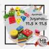 Juego de encastre geométrico madera 4 torres rectangular mayorista Argentina MB Comercializa.