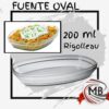 Fuente oval de vidrio templado 200 ml apta para horno. Venta mayorista en Argentina por MB Comercializa.